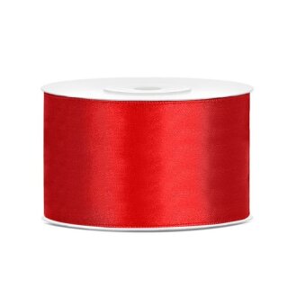 Geschenkband Satin Schleifenband 38mm x 25m einseitig rot