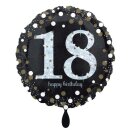 Folienballon - Ø 45cm - Funkelnder Geburtstag 18 ungefüllt