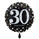 Folienballon - Ø 45cm - Funkelnder Geburtstag 30 ungefüllt