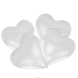 Herzballons Latex 30 cm weiß 10 Stück