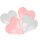 Herzballons Latex 30 cm weiß & rosa 50 Stück