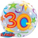 Bubble 30 mit Sternen Ø 56 cm Ballon ungefüllt Qualatex