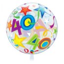Bubble 40 mit Sternen Ø 56 cm Ballon ungefüllt Qualatex