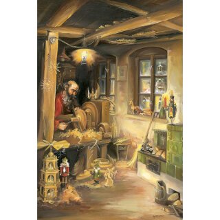 Adventskalender Erzgebirgische Werkstatt 38,0 x 26,0 cm von Br&uuml;ck &amp; Sohn