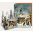 Tisch-Adventskalender Seiffener Kirche mit Postkarte Bilder Br&uuml;ck &amp; Sohn Meissen Weihnachten