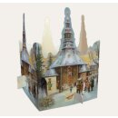 Tisch-Adventskalender Seiffener Kirche mit Postkarte Bilder Br&uuml;ck &amp; Sohn Meissen Weihnachten