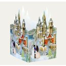 Tisch-Adventskalender Neuschwanstein mit Postkarte Bilder Brück & Sohn Meissen Weihnachten