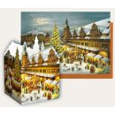Tisch-Adventskalender Leipzig Weihnachtsmarkt mit Postkarte Bilder Brück & Sohn Meissen Weihnachten