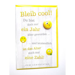 Eulzer Glückwunschkarte Grußkarte Geburtstag "Bleib Cool" mit Accessoires mit Umschlag