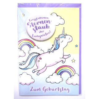 Eulzer Glückwunschkarte Grußkarte Geburtstag "Sternenstaub" mit Accessoires mit Umschlag