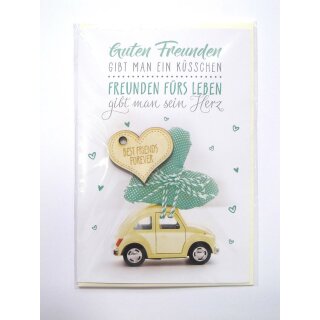 Eulzer Glückwunschkarte Grußkarte Geburtstag "Guten Freunden" mit Accessoires mit Umschlag