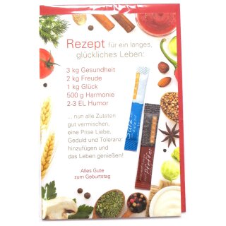 Eulzer Glückwunschkarte Grußkarte Geburtstag "Rezept" mit Accessoires mit Umschlag