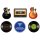 Mousepad Rockbites Gitarre, Schallplatte, MC, LP, AC/DC, W-LAN zur Auswahl