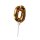 Mini Folienballon Zahl &quot;0&quot; gold selbstaufblasend ca. 15 cm mit Halter Deko 