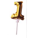 Mini Folienballon Zahl "1" gold...