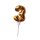 Mini Folienballon Zahl "3" gold selbstaufblasend ca. 15 cm mit Halter Deko
