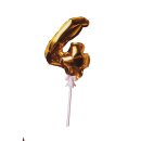 Mini Folienballon Zahl "4" gold...