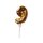 Mini Folienballon Zahl &quot;9&quot; gold selbstaufblasend ca. 15 cm mit Halter Deko 