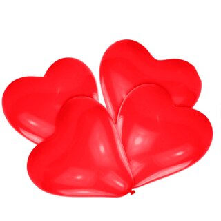 Herzluftballons &Oslash;30 Helium geeignet rot 100 St&uuml;ck ohne Ballonb&auml;nder