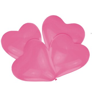Herzluftballons &Oslash;30 Helium geeignet pink 100 St&uuml;ck ohne Ballonb&auml;nder