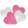 Herzluftballons Ø30 Farbmix pink/ weiß 5 Stück ohne Ballonbänder