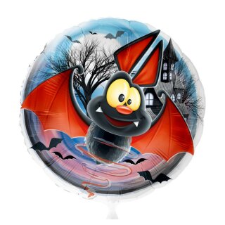 Folienballon - Ø 45 cm - Fledermaus Halloween ungefüllt