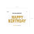 Folienballon Set Happy Birthday gold 340 x 35 cm Luftballons