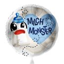 Folienballon - Ø 45cm - Milchmonster hellblau rund...