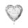 Folienballon - Ø 45cm - Glücklich Verheiratet silber Herz ungefüllt