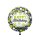 Folienballon - Ø 45cm - HBD Green & Silver Circles Happy Birthday ungefüllt