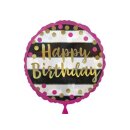 Folienballon - &Oslash; 45cm - Pink &amp; Gold Happy...