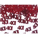 Tischkonfetti ""40" rot metallic " 15...