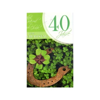 Glückwunschkarte mit Zahl Geburtstag "40" mit Umschlag