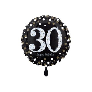 Dekoration 30. Geburtstag schwarz gold Folienballon 30