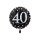 Dekoration 40. Geburtstag schwarz gold  Folienballon 40