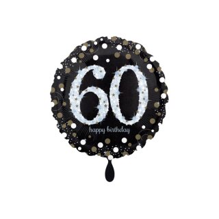 Dekoration 60. Geburtstag schwarz gold Girlanden Konfetti Luftschlangen Ballon Folienballon 60