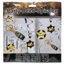Party - Deco -Spirale "40" schwarz/gold 12...