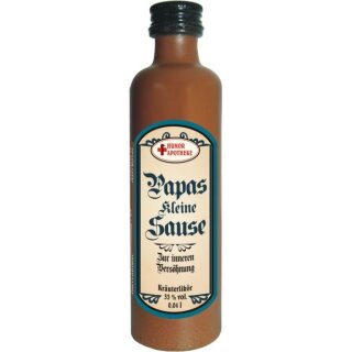 Kräuterlikör "Papas kleine Sause" 35%Vol. kleine Glas- Tonflasche 40 ml  Männer
