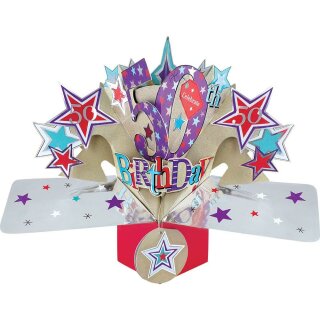 Pop Up Karte 3D "50. Geburtstag" Motiv 2 Glückwunschkarte Ballongewicht