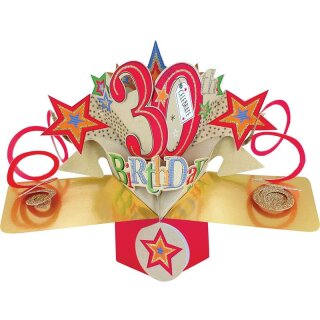 Pop Up Karte 3D "30. Geburtstag" Motiv 2 Glückwunschkarte Ballongewicht