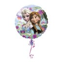 Folienballon - Ø 45cm - Frozen Anna Elsa Eiskönigin rund ungefüllt