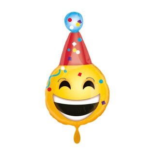 Folienballon - Emoji Clown ca. 35 x 63 cm ungefüllt