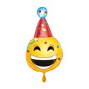 Folienballon - Emoji Clown ca. 35 x 63 cm ungef&uuml;llt