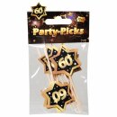 12 Party Picker schwarz / gold "60"  Picks...