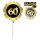 Mini Folienballon 3 Stück "60" schwarz / gold selbstaufblasend mit Halter Dekoration Geburtstag