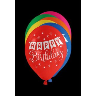 Luftballons - Ø 25cm - Bunt - Happy Birthday 1 Stück