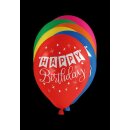 Luftballons - Ø 25cm - Bunt - Happy Birthday 1...