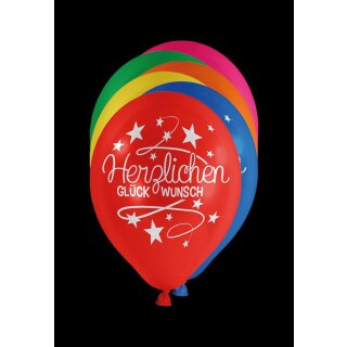 Luftballons - Ø 25cm - Bunt - Herzlichen Glückwunsch 1 Stück