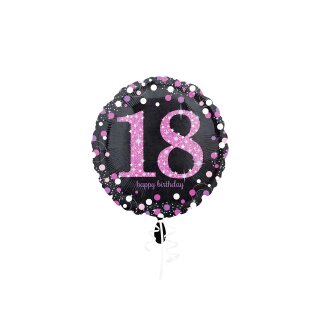 Folienballon - Ø 45cm - Pink Celebration 18 ungefüllt