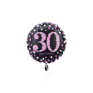 Folienballon - Ø 45cm - Pink Celebration 30 ungefüllt